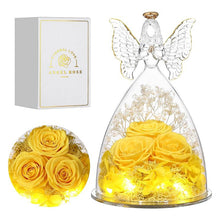 Carregar imagem no visualizador da galeria, A6991 Roses & Angel Figurine Glass Cover With Lights and Gift box