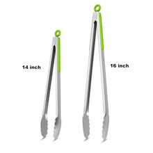 Load image into Gallery viewer, A0941, Silicone BBQ Turners, Cooking Locking Food Kitchen Tongs 14 & 16 inch 2 set &
