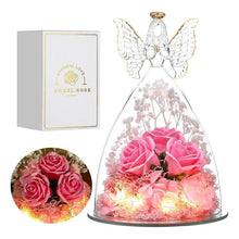 Carregar imagem no visualizador da galeria, A6991 Roses & Angel Figurine Glass Cover With Lights and Gift box