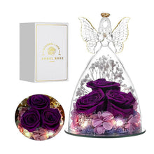 Carregar imagem no visualizador da galeria, A6991 Roses & Angel Figurine Glass Cover With Lights and Gift box