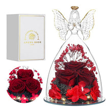 Load image into Gallery viewer, A6991  Roses &amp; Angel Figurine Glass Cover With Lights and Gift box
