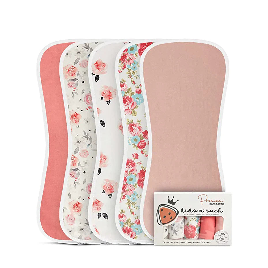 A1032, Baby Burp Cloths , Newborn towel, baby bibs & burp cloths sets - 5 Pack  (Mixed Color)