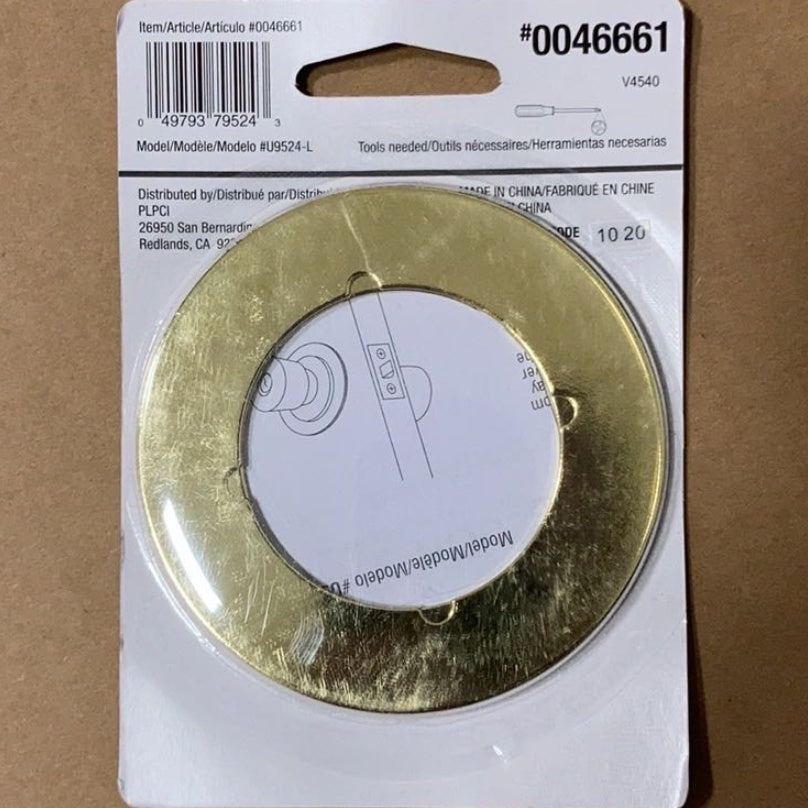 A6203 , Door Cover Plate, Steel, Brass, For: 2-1/8 in Bore Locks #0046661  U9524-L &