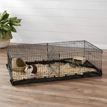 Charger l&#39;image dans la galerie, A6990, Leakproof Canvas Bottom Guinea Pig Pet Cage with Divider Set, Black, 47.6&quot;L x 24.2&quot;W x 14.0&quot;H
