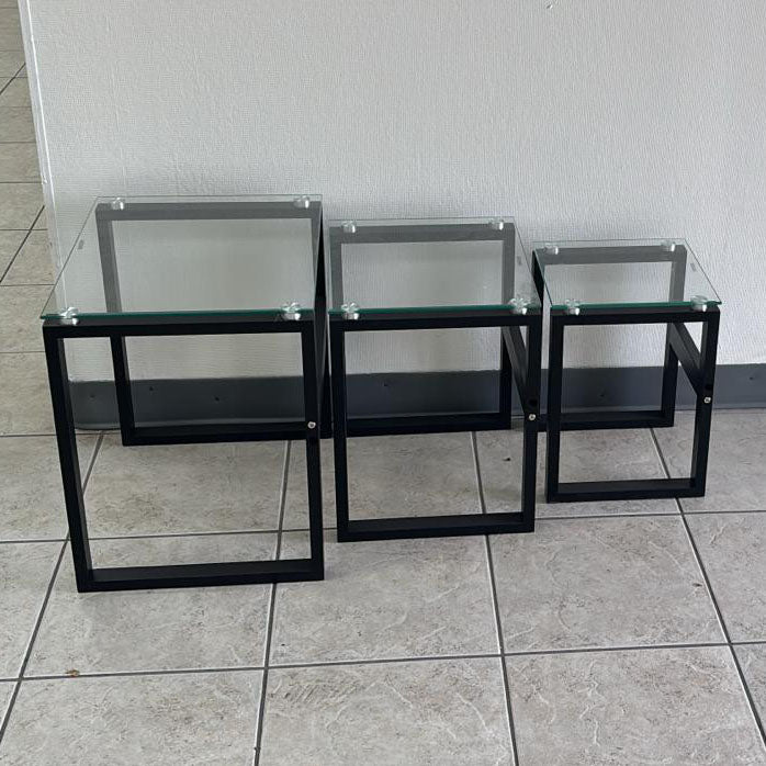 A7030, 3 set Tempered Glass Coffee Table End Table Side Table