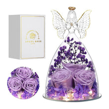 Load image into Gallery viewer, A6991  Roses &amp; Angel Figurine Glass Cover With Lights and Gift box
