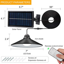Charger l&#39;image dans la galerie, A6566，LED Solar Shed Lights, Battery Powered Pendant Lights with Remote Control &amp;

