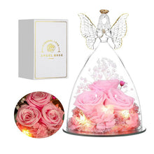 Load image into Gallery viewer, A6991  Roses &amp; Angel Figurine Glass Cover With Lights and Gift box
