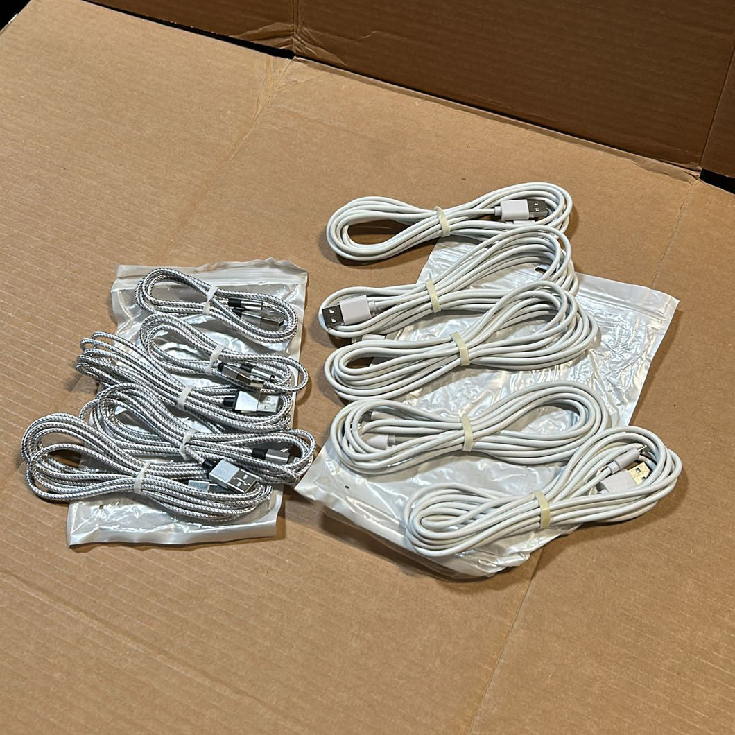 A1058, 5 pack iPhone Charger Cable USB A  to iPhone (Mixed Color) &