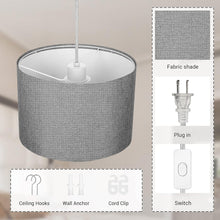 Load image into Gallery viewer, A7020, Plug in Wall Light, Hanging Lamp with 15ft Clear Cord &amp;
