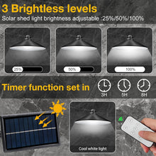 Charger l&#39;image dans la galerie, A6566，LED Solar Shed Lights, Battery Powered Pendant Lights with Remote Control &amp;
