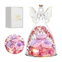 Load image into Gallery viewer, A6991  Roses &amp; Angel Figurine Glass Cover With Lights and Gift box
