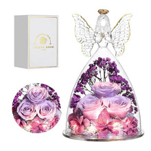 Load image into Gallery viewer, A6991  Roses &amp; Angel Figurine Glass Cover With Lights and Gift box
