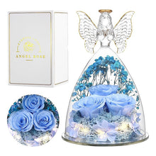 Load image into Gallery viewer, A6991  Roses &amp; Angel Figurine Glass Cover With Lights and Gift box
